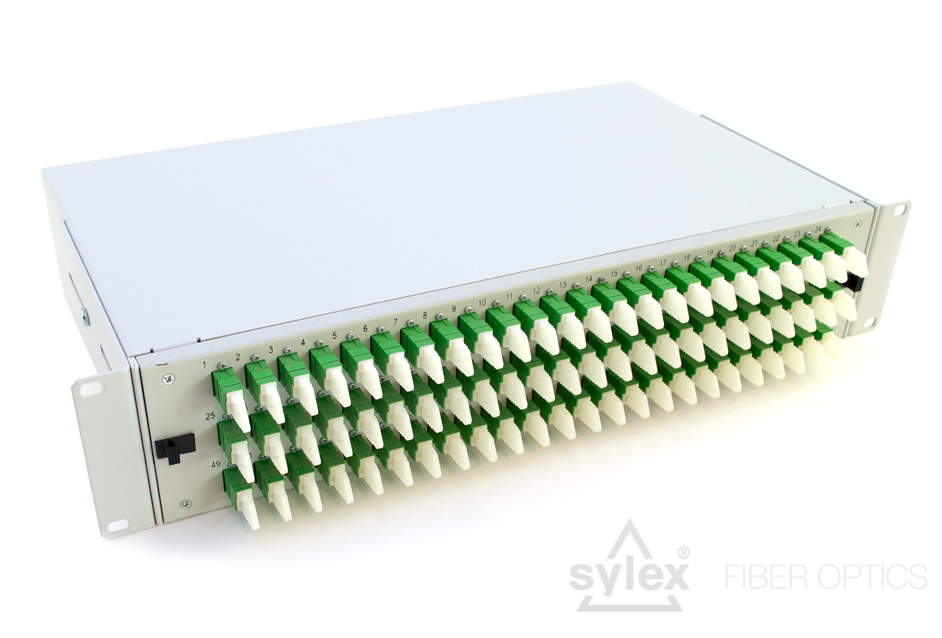 E2000 2U patch panel – fully loaded